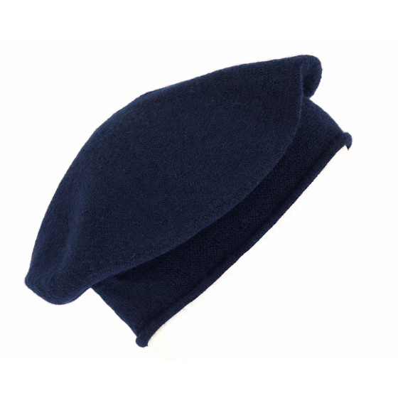 Béret Roll Up Cachemire Marine - Traclet