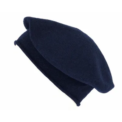 Beret Roll Up Cashmere Navy - Traclet Reference: 23301| Chapellerie Traclet