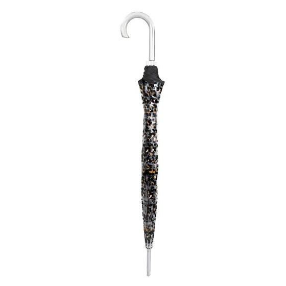 Black Leopard Transparent Bell Umbrella - Isotoner
