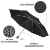 3-Section Ultra Strong Black Umbrella - Isotoner ref 23309 - chapellerie traclet