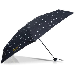Mini Ultra Slim Black & Yellow Polka Dot Umbrella - Isotoner