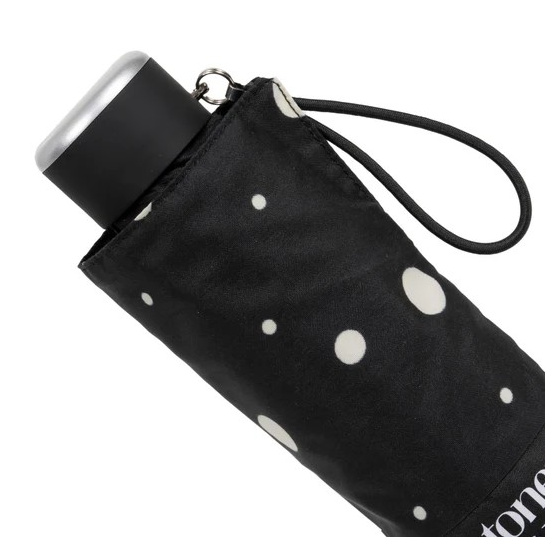 Parapluie Mini Ultra Slim Pois Noir & jaune - Isotoner