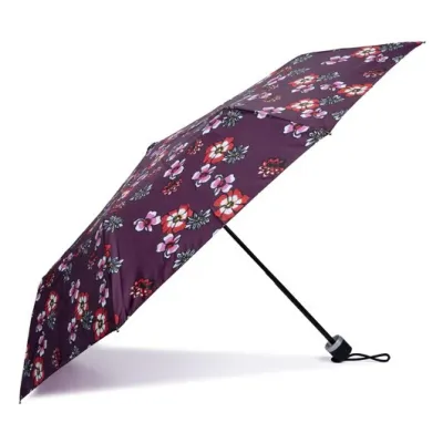 Parapluie 3 Sections Fleurs Seventies Ouverture Manuelle - Isotoner  réf 20740 chapellerie traclet