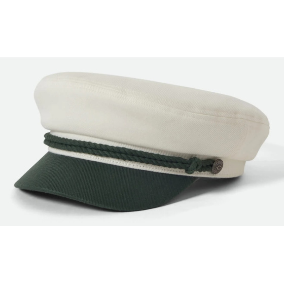 White Cotton Fiddler Sailor Cap - Brixton