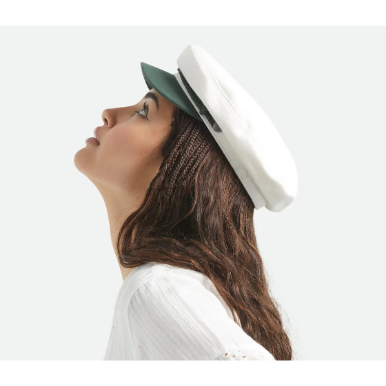 White Cotton Fiddler Sailor Cap - Brixton