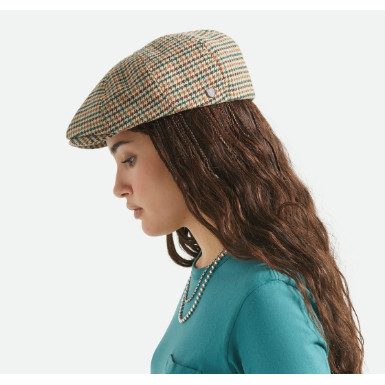 Casquette Brood Newsboy Pied-De-Poule Beige - Brixton