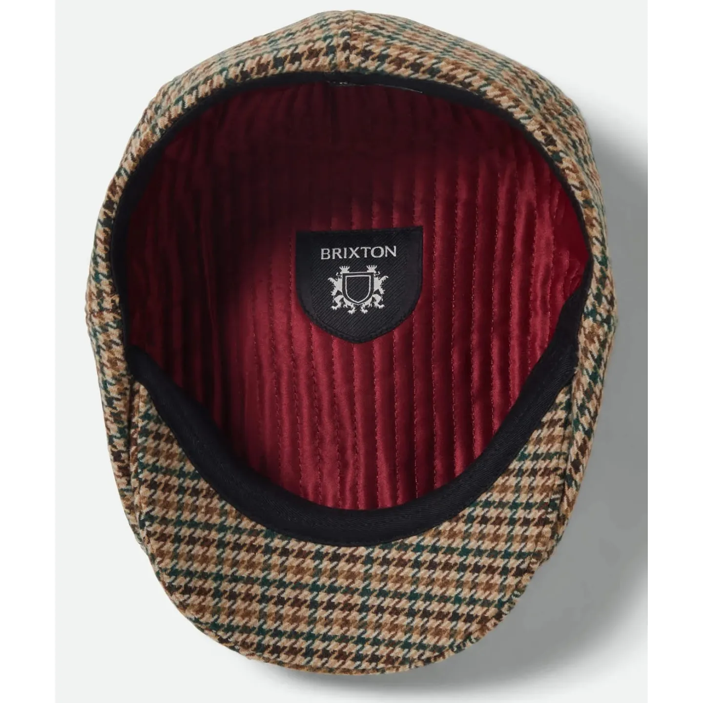 Casquette Brood  Newsboy Pied-De-Poule Beige - Brixton Reference : 23314| Chapellerie Traclet