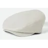 White Cotton Barrel Flat Cap - Brixton Reference: 23315| Chapellerie Traclet