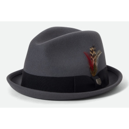 Chapeau Trilby Gain Feutre Anthracite - Brixton
