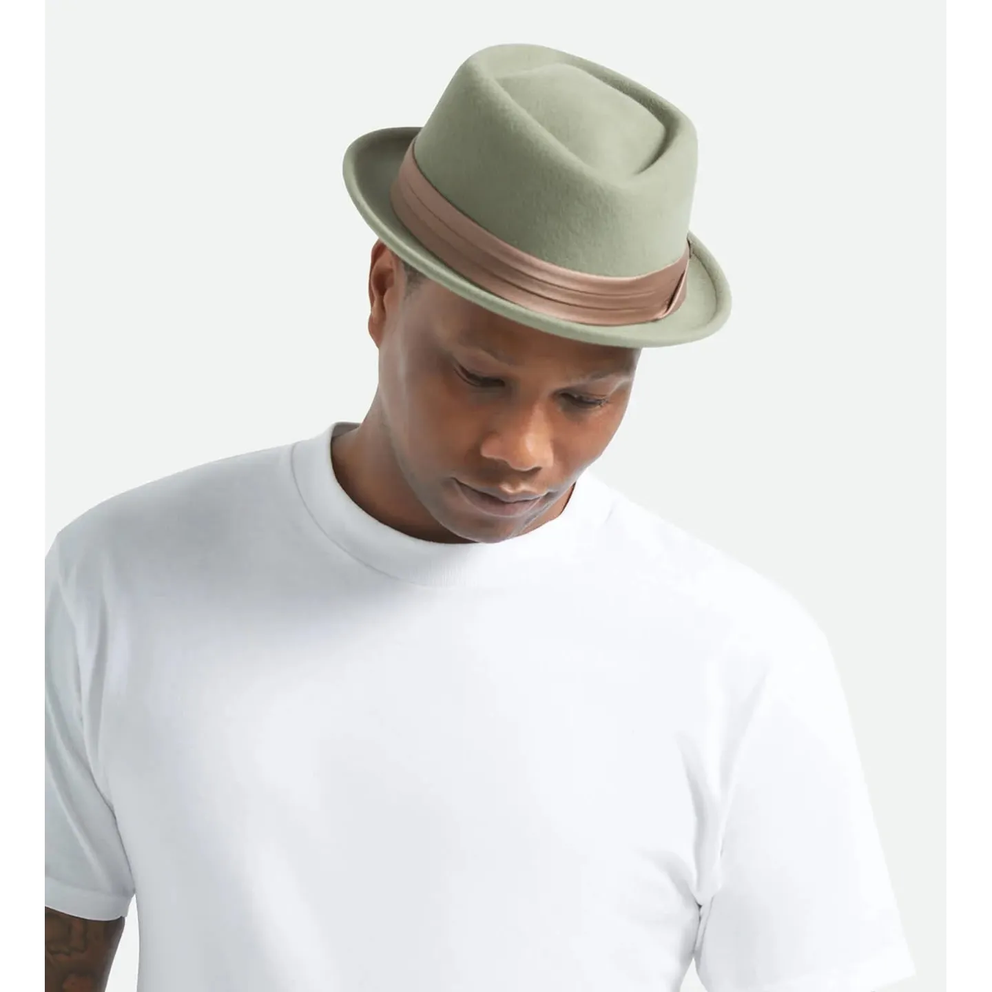 Pork Pie Stout Olive Hat - Brixton Reference : 23317| Chapellerie Traclet
