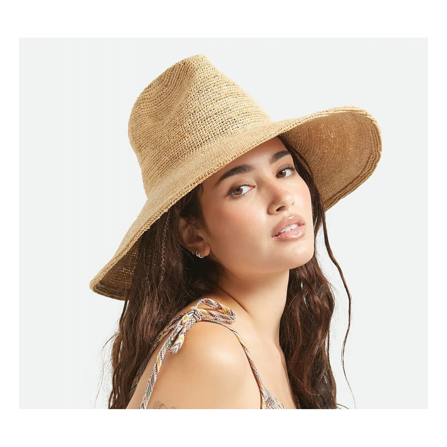 Capeline Larges Bords Helena Paille Naturelle - Brixton  Reference : 23320| Chapellerie Traclet