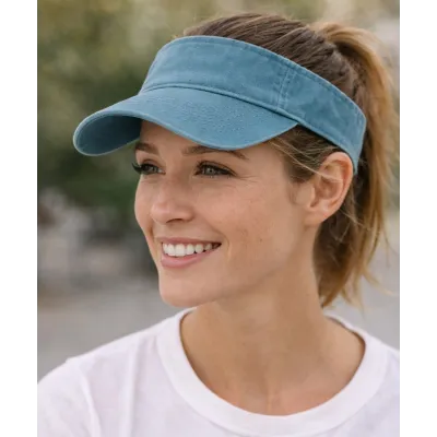 Calvia Cotton Turquoise Visor Cap - Traclet  Reference: 23337| Chapellerie Traclet