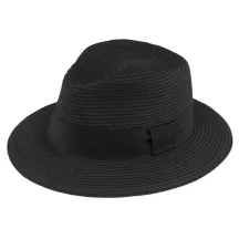Fedora Hat Matanzas  Black Paper Straw - Traclet  Reference : 23341| Chapellerie Traclet