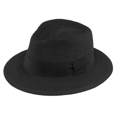 Chapeau Fedora Matanzas Paille Papier Noir - Traclet