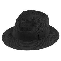 Chapeau Fedora Matanzas Paille Papier Noir - Traclet