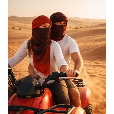 Chèche Touareg Bi Couleur Rouge & Marron coton - Traclet