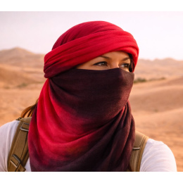 Chèche Touareg Bi Couleur Lie De Vin coton - Traclet