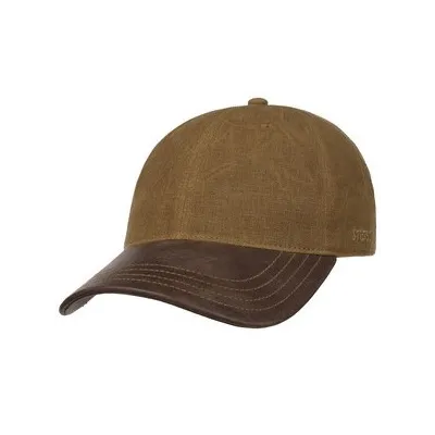 Heritage Cotton & Brown Leather Baseball Cap - Stetson | Chapellerie Traclet ref 23306 chapellerie traclet