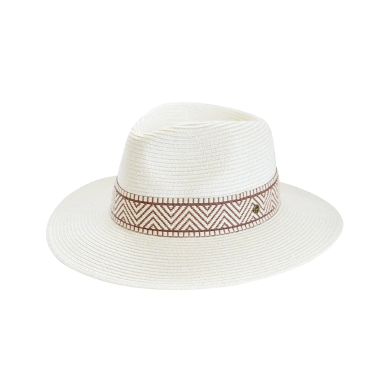 Chapeau Fedora Kassena Ivoire & Taupe - House Of Ord