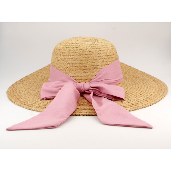 Capeline Alessia Large Bords Raffia Naturel - Traclet