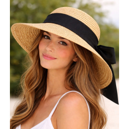 Capeline Alessia Wide Brim Natural Raffia - Traclet