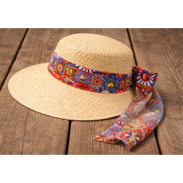 Large Brim Cap Bertola Natural Straw - Traclet