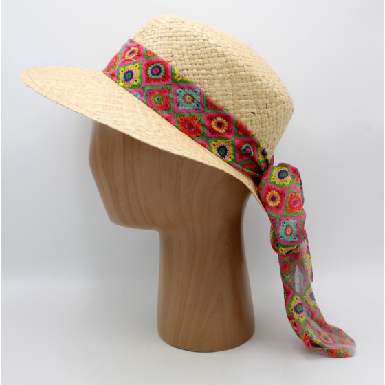 Large Brim Cap Bettina Natural Straw - Traclet