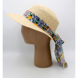 Casquette Grande Visière Bella Paille Naturelle - Traclet