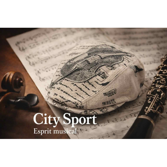 Cotton Music Note Flat Cap - City Sport