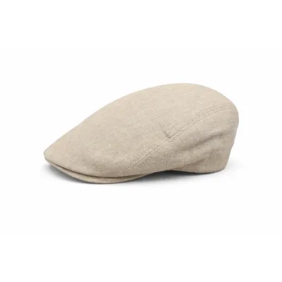 Beige Linen Flat Sun Cap UPF 50+ - Fléchet | Chapellerie Traclet