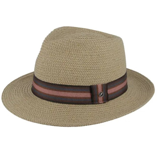 Fedora Hat Les Chaumes Paper Straw Beige - Flechet