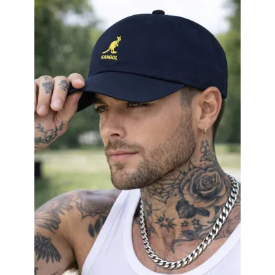 Casquette Washed Baseball Coton Marine - Kangol