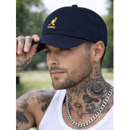 Casquette Washed Baseball Coton Marine - Kangol