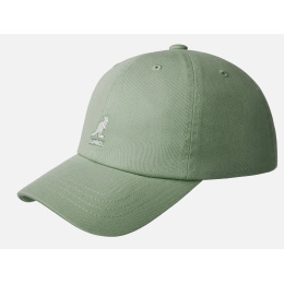 Casquette Washed Baseball Coton Huile Verte - Kangol