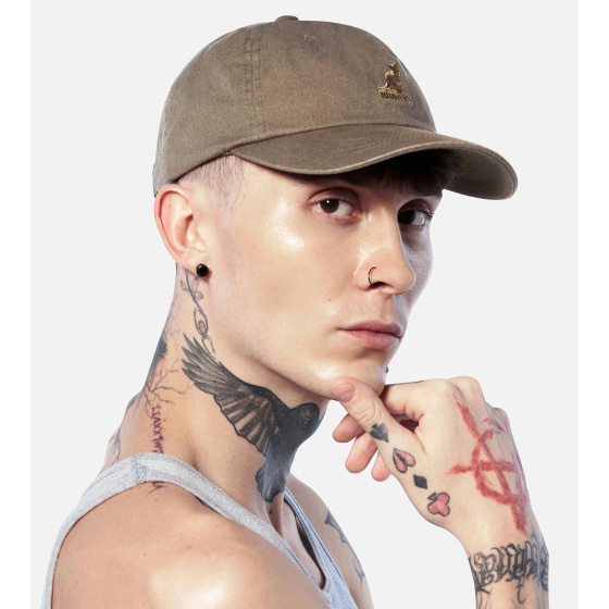 Kangol Washed Baseball Cotton Olive Cap