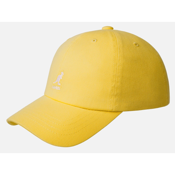 Casquette Washed Baseball Coton Lemon - Kangol