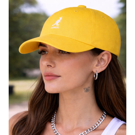 Casquette Washed Baseball Coton Lemon - Kangol