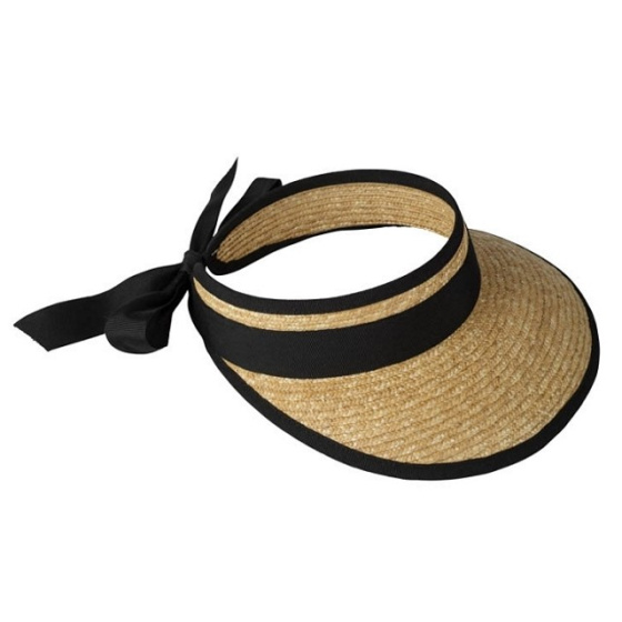 Jude Straw Visor Cap Black Ribbon - Traclet