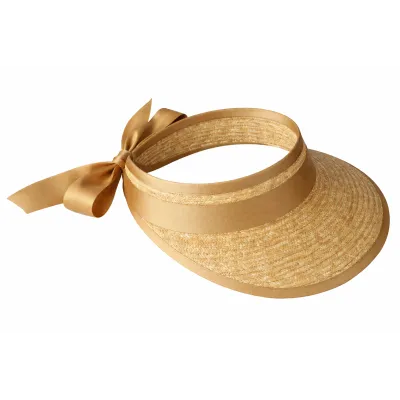 Jude Straw Visor Cap Gold Ribbon - Traclet ref 23493 chapellerie Traclet