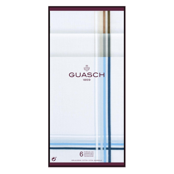 6 Mouchoirs Gentleman Coton Rayures - Traclet