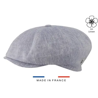 Blue Linen Irish Cap UPF 40+ - Fléchet  Reference: 23498| Chapellerie Traclet