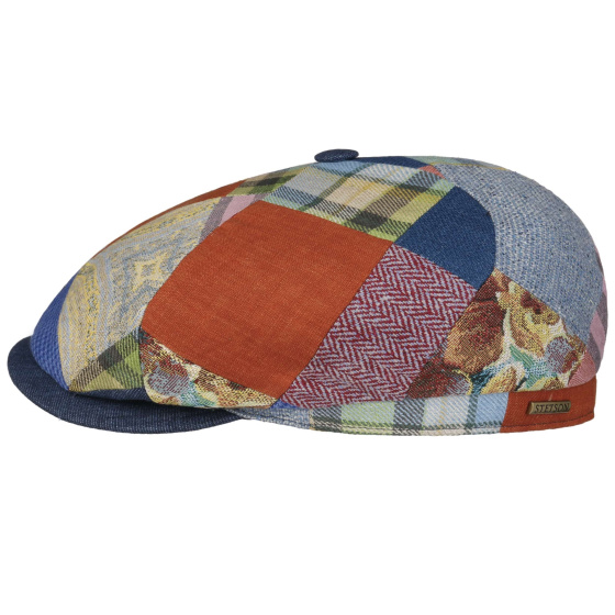 copy of Blue Linen Patchwork Driver Cap - Stetson