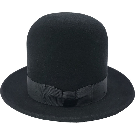 Chapeau Melon Haut Feutre Laine Noir - Traclet