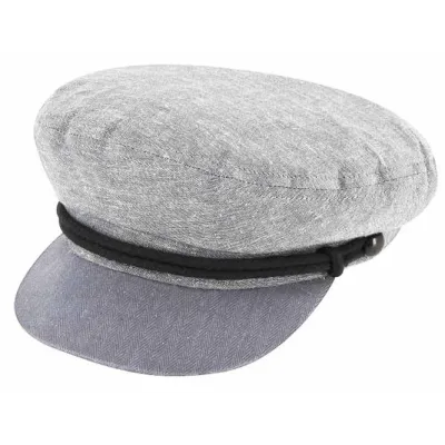 Grey Cotton & Linen Sailor Cap - Traclet Reference : 23526| Chapellerie Traclet