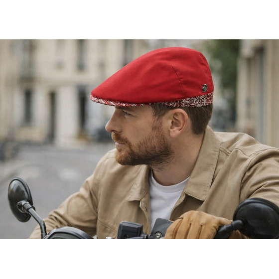 Casquette Plate Capri Coton Rouge & Rose - Traclet