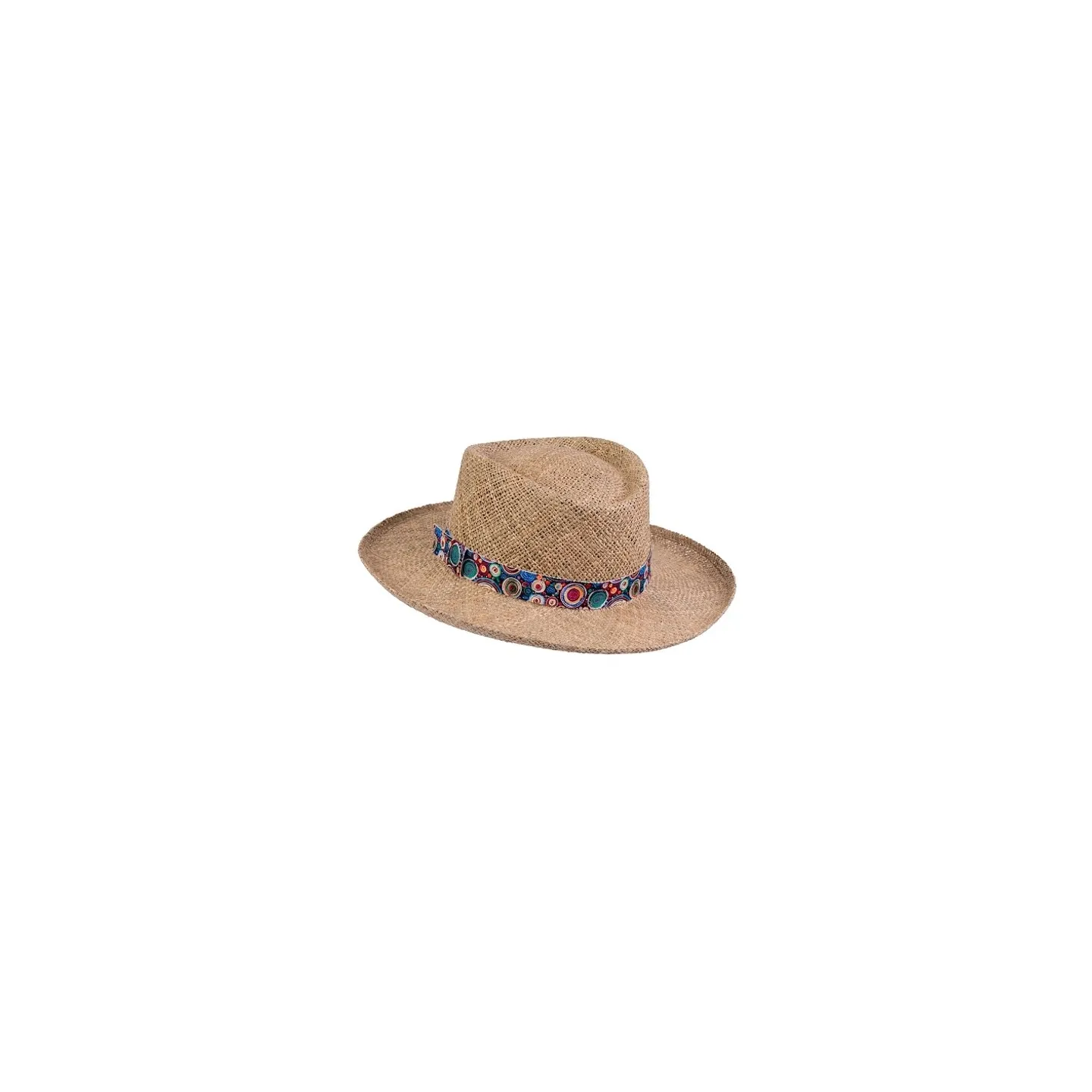 Chapeau Bords Relevés en Paille Ruban Fleuri - MTM