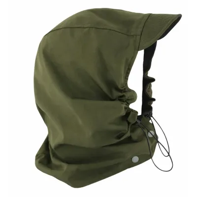 Reversible Rain Rainhood Hood Black & Khaki - Traclet Reference: 23531 | Chapellerie Traclet