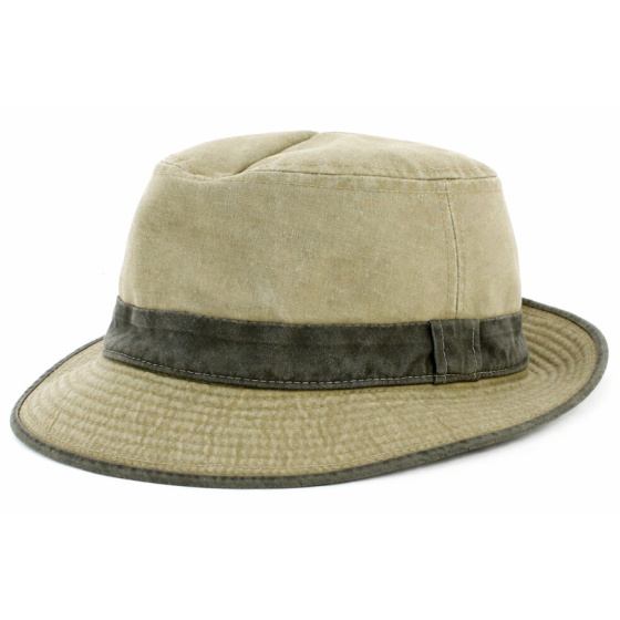 Chapeau Trilby Belgrade Coton Beige & Kaki - Crambes