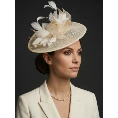 Audrey Beige Ceremony Hat - Traclet   Reference : 69 | Chapellerie Traclet