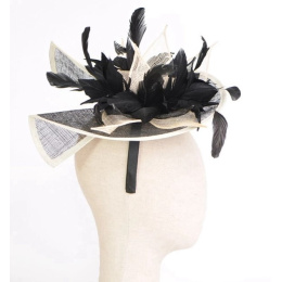Aliska Black & Beige Ceremony Hat - Traclet